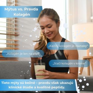 🧠 MÝTUS vs. PRAVDA – Kolagén pod lupou 🧠 ❌ Mýtus: Kolagén pomáha iba na pleť. ✅ Pravda: Existuje viac druhov kolagénu –...